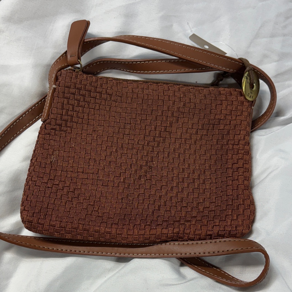 The Sak Brown Woven Crossbody Bag - Classic Shoulder Bag Purse Nwt